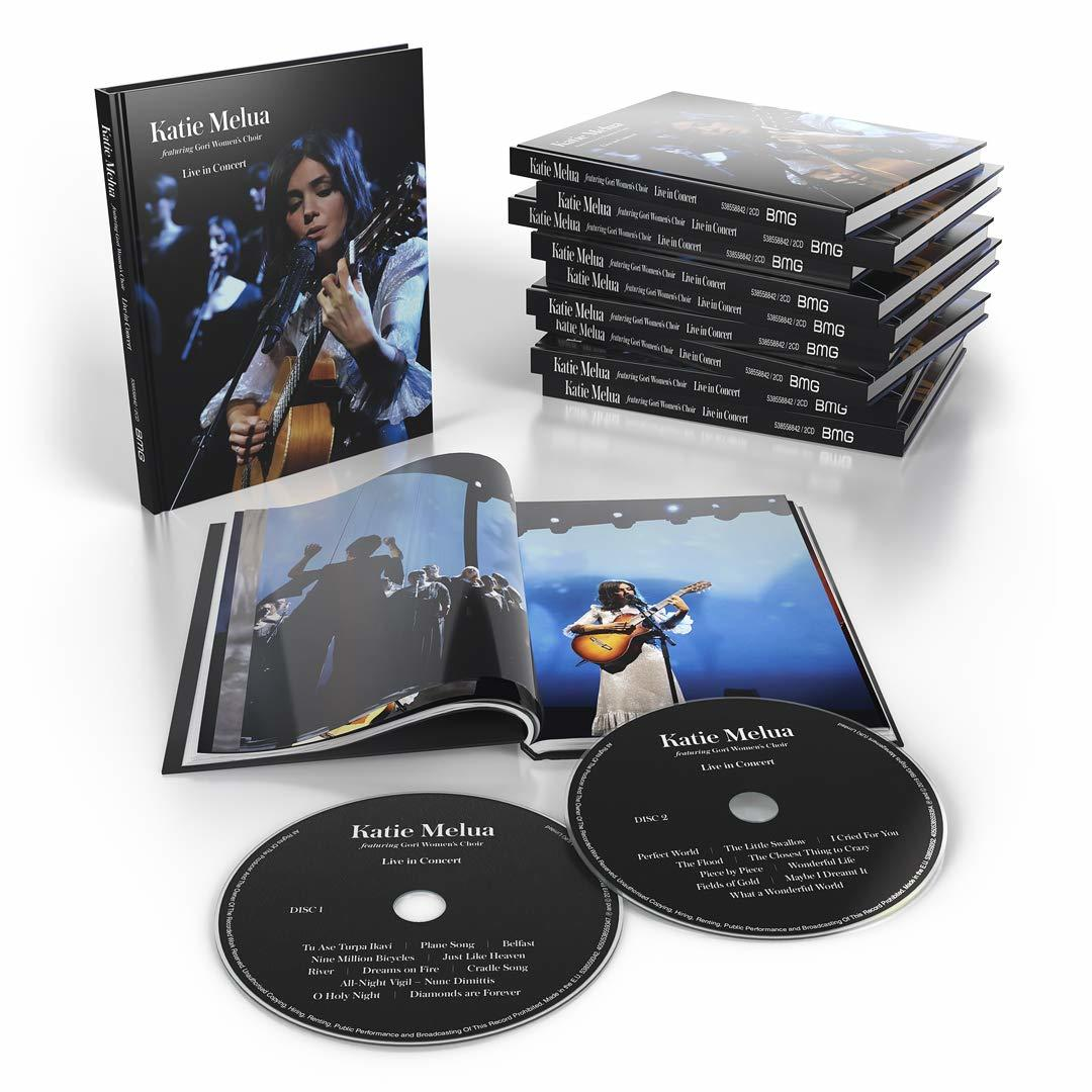 Katie Meluas "Live in Concert" CD/DVD-Set, mit Booklets und Discs.