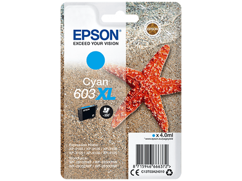 Epson Singlepack Cyan 603XL Ink