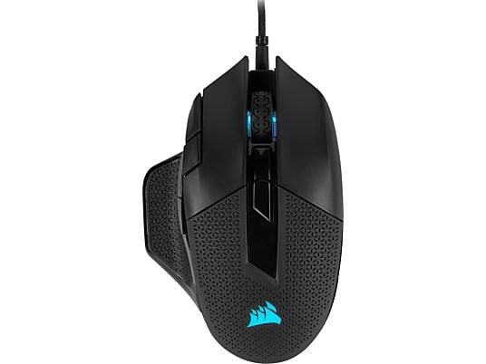 CORSAIR Nightsword RGB - Gaming Maus, kabelgebunden, Optisch mit Laserdioden, 18000 dpi, Schwarz