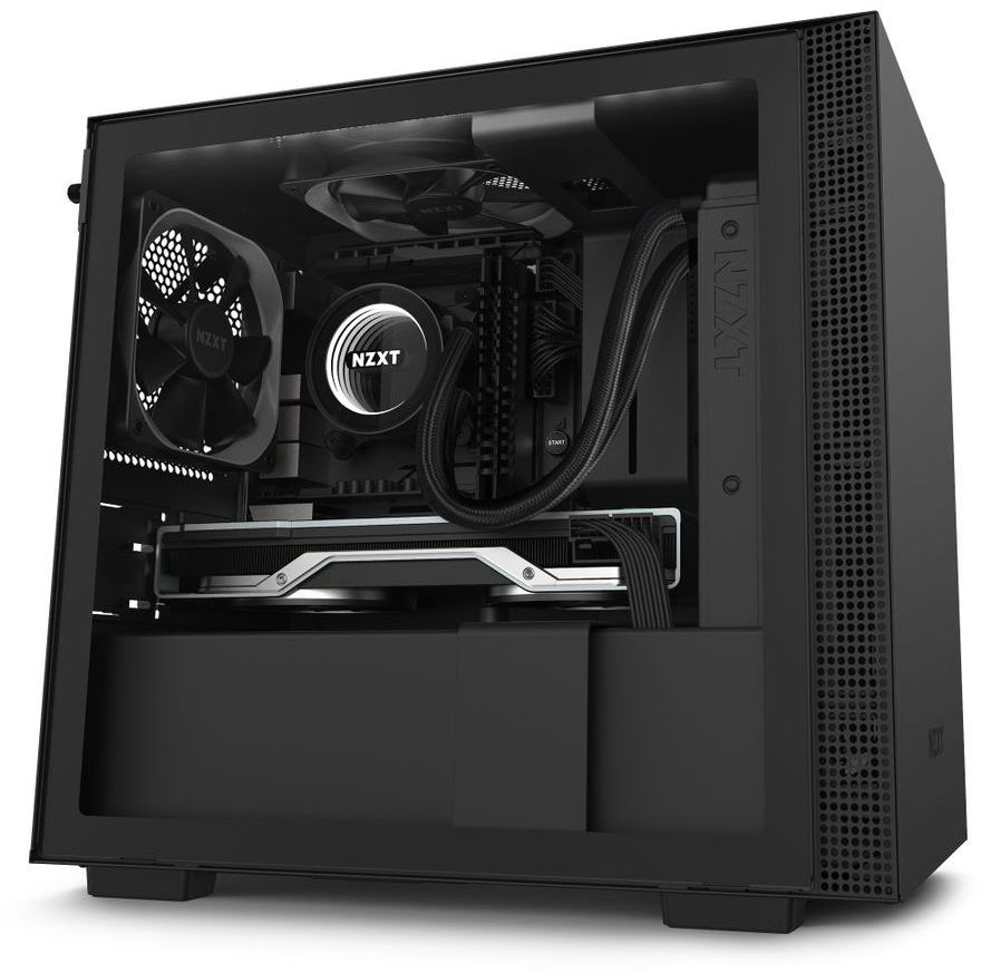 NZXT H210i Mini-ITX PC-Gehäuse, Schwarz/Schwarz
