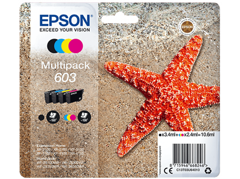 Epson Inktpatroon 603 Zwart-cyaan-magenta-geel (c13t03u64020)