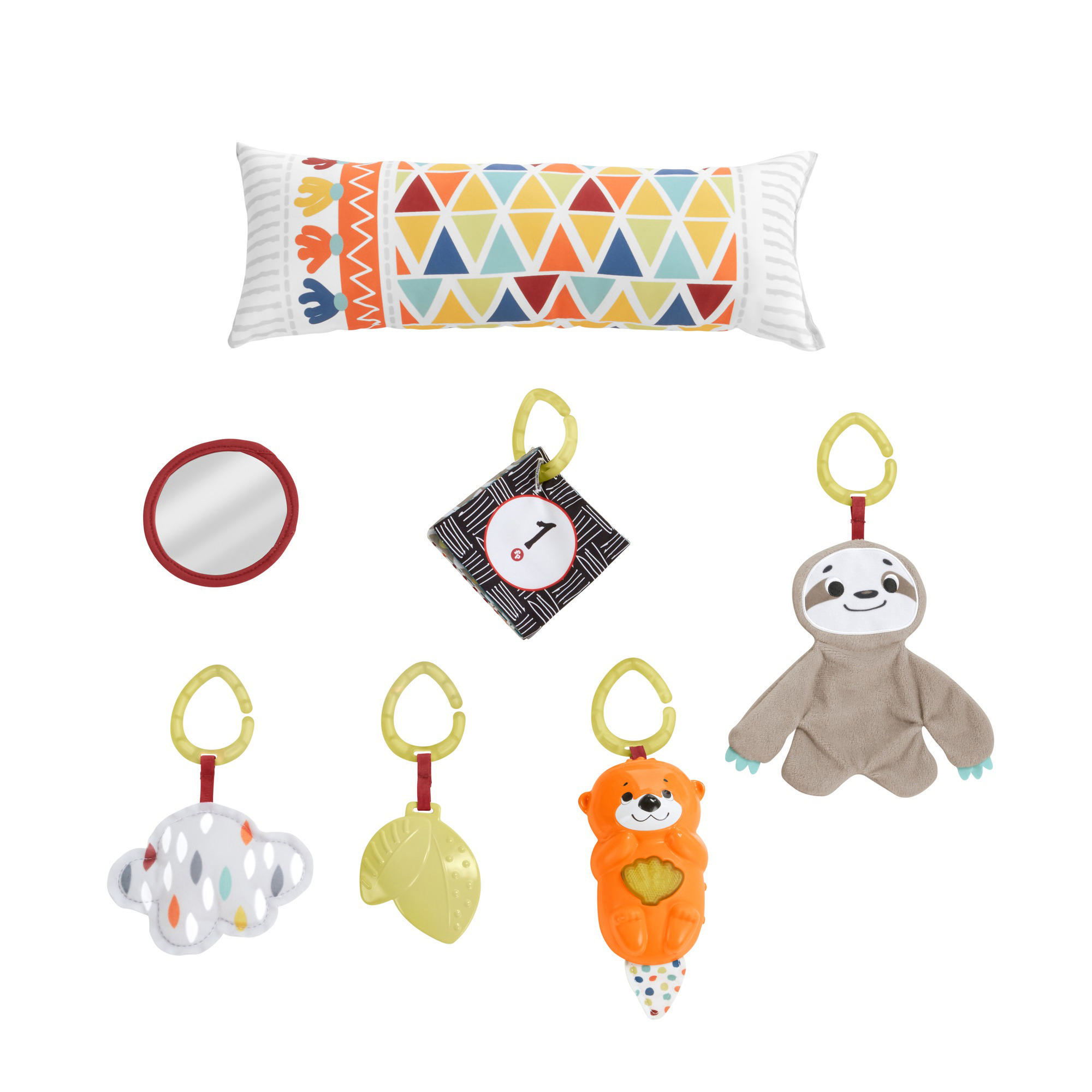 FISHER PRICE 5-Sinnes Spieldecke, Krabbeldecke mit Spielbogen Babydecke Mehrfarbig