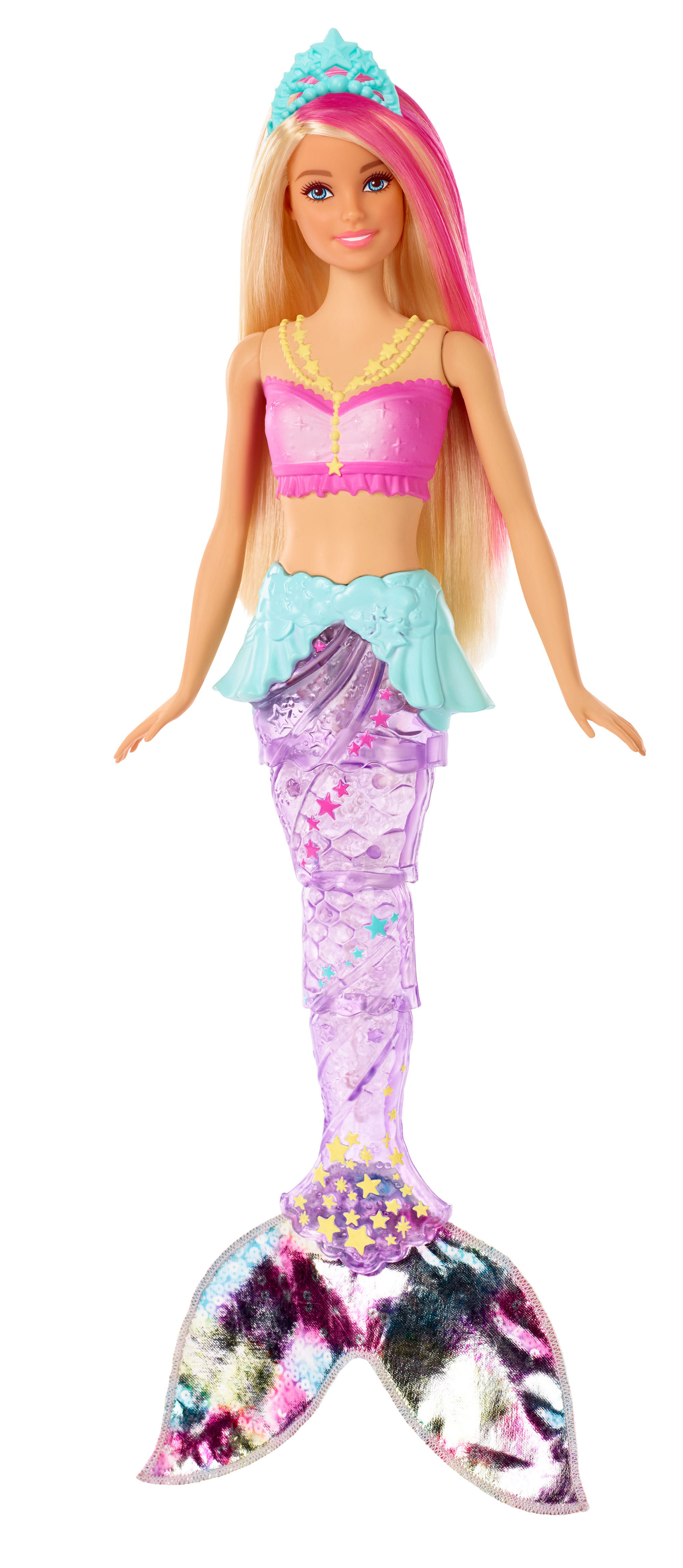 BARBIE Dreamtopia Glitzerlicht Meerjungfrau Puppe mit Licht Mehrfarbig