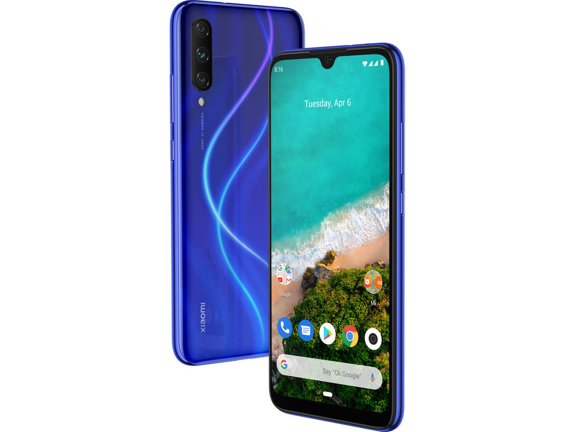 Móvil - Xiaomi Mi A3, Azul, 128 GB, 4 GB RAM, 6.09" HD+, Snapdragon 665, 4030 mAh, Android