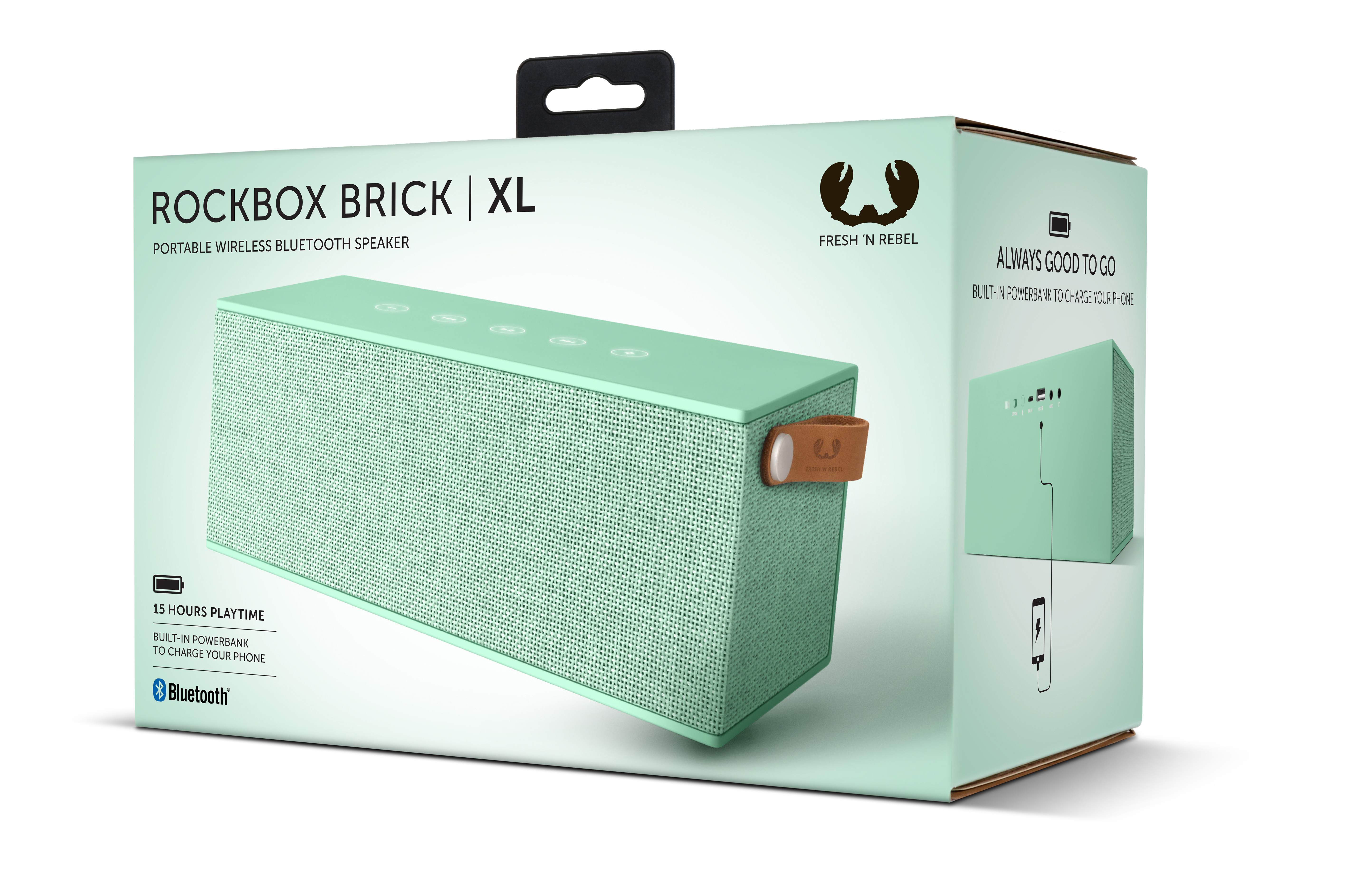FRESH ‘N REBEL Rockbox Brick XL Bluetooth Lautsprecher, Peppermint