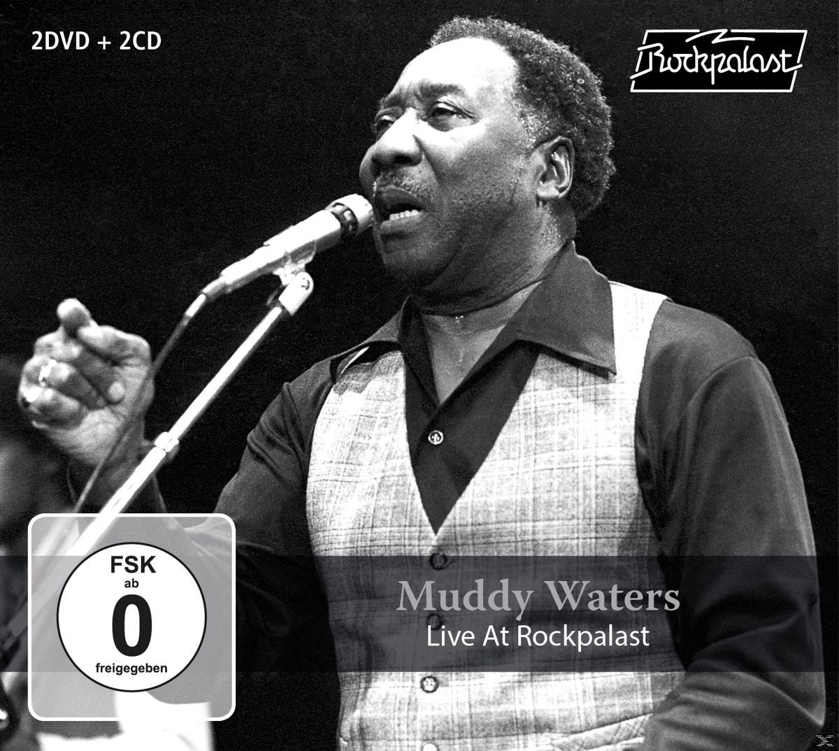 Albumcover: Muddy Waters singt, Schwarz-Weiß-Foto. Titel: Live At Rockpalast. FSK-Logo.