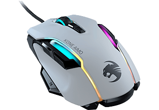 ROCCAT Kone AIMO Remastered - Gaming- Maus, Kabelgebunden, Optisch mit Laserdioden, 16000 dpi, Weiss