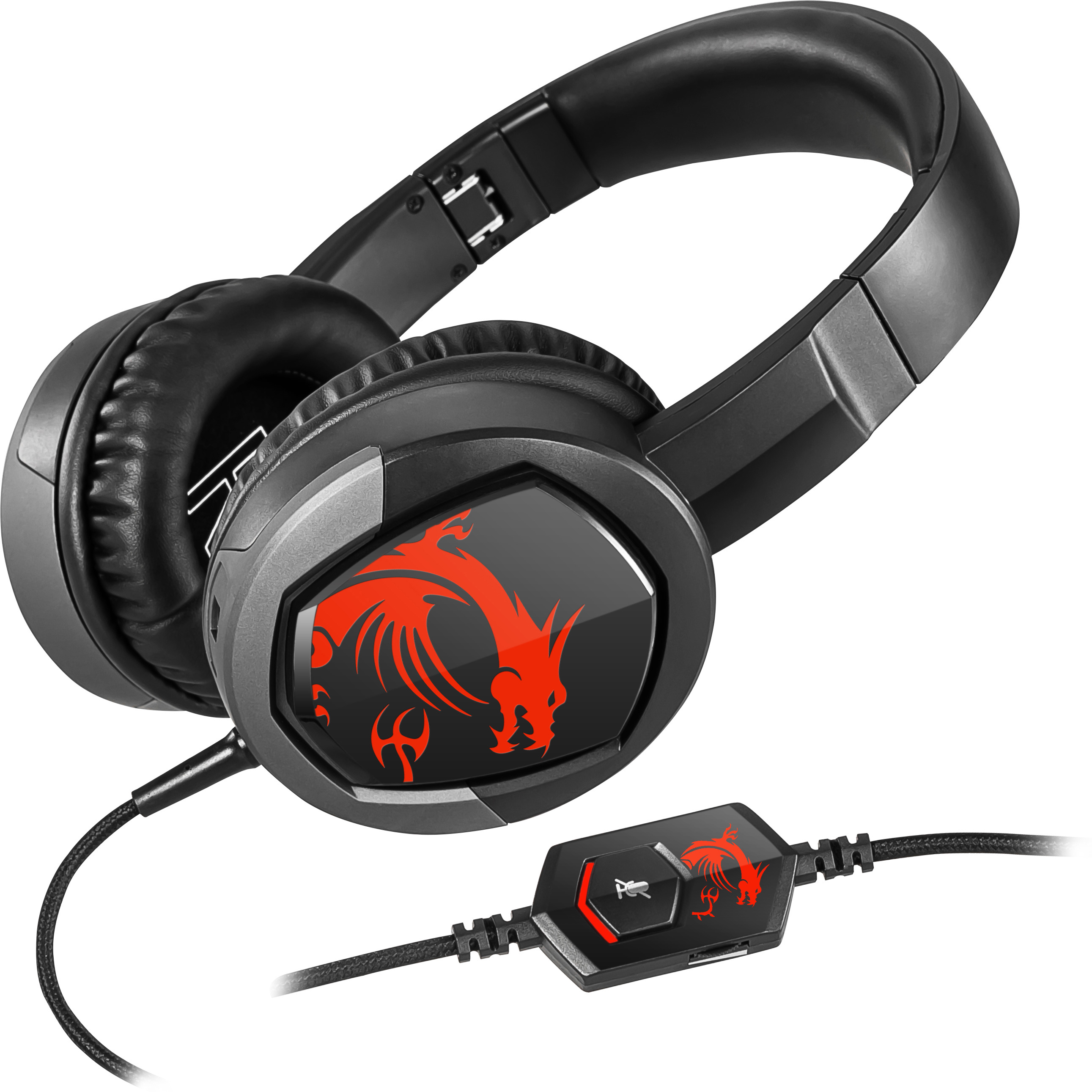 MSI GH30, Over-ear Gaming Headset Schwarz/ Rot