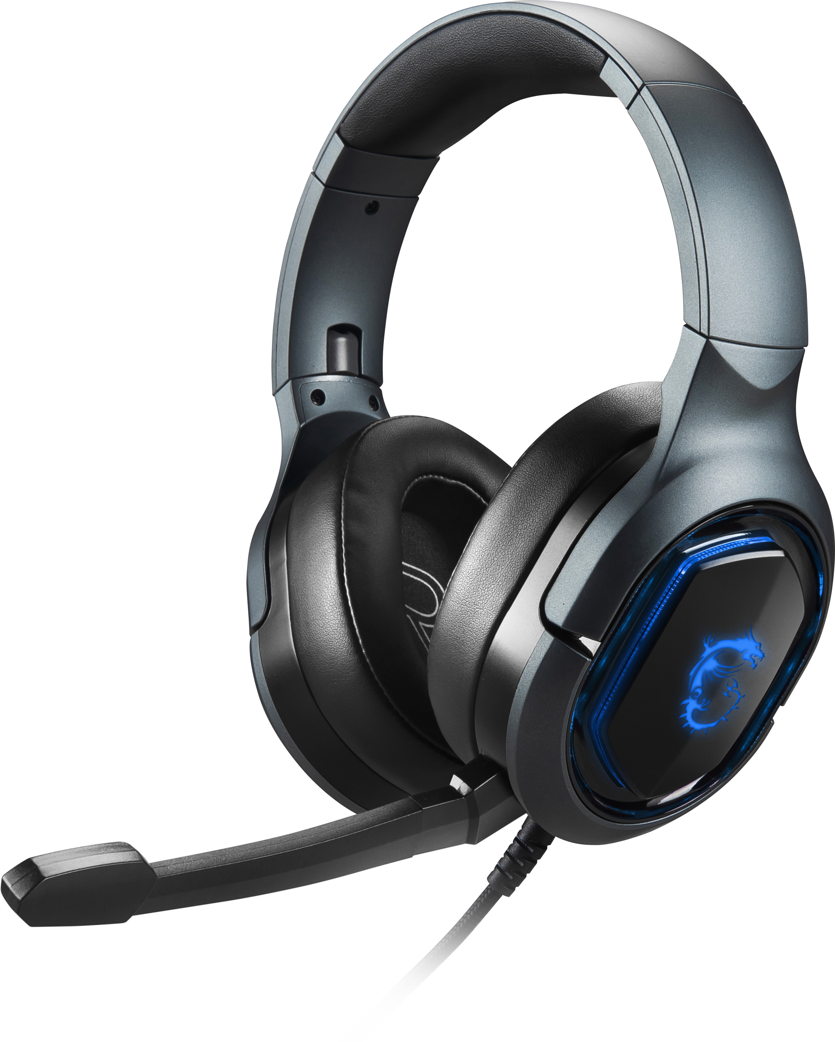 MSI Immerse GH50 Gaming Headset (kabelgebunden, 40 mm Neodym Driver, 20 Hz - 20 Khz, USB 2.0, schwarz, 300 Gramm, RGB)