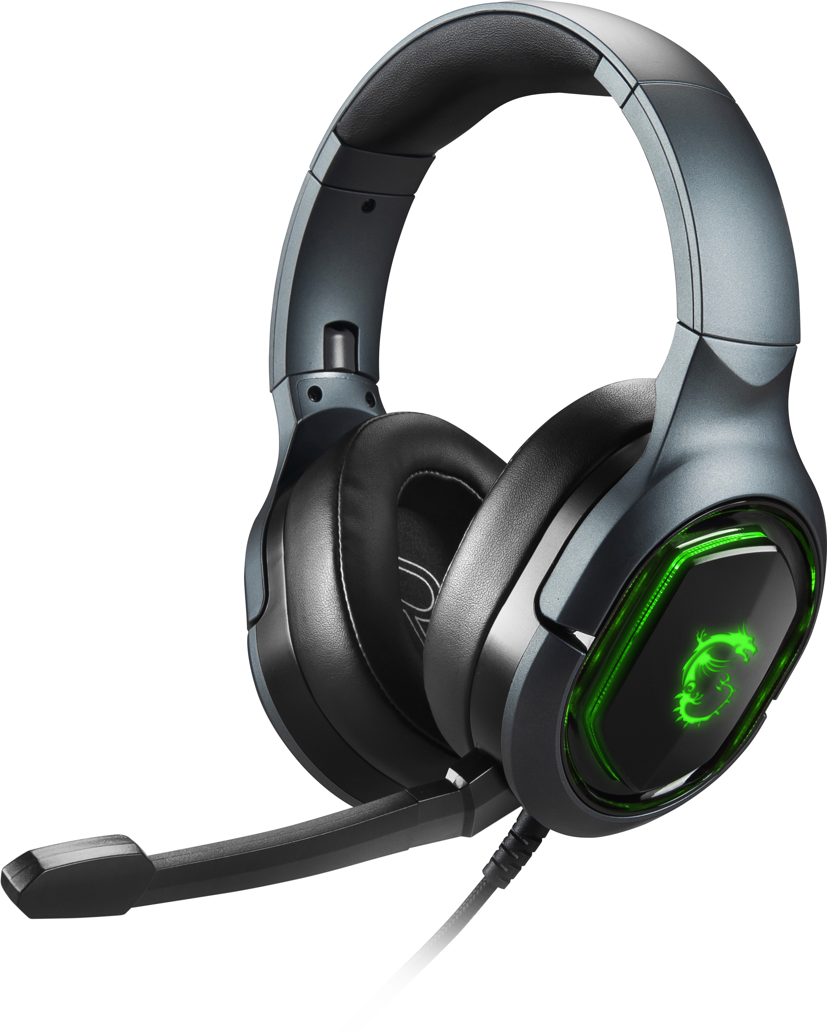 MSI Immerse GH50 Gaming Headset (kabelgebunden, 40 mm Neodym Driver, 20 Hz - 20 Khz, USB 2.0, schwarz, 300 Gramm, RGB)