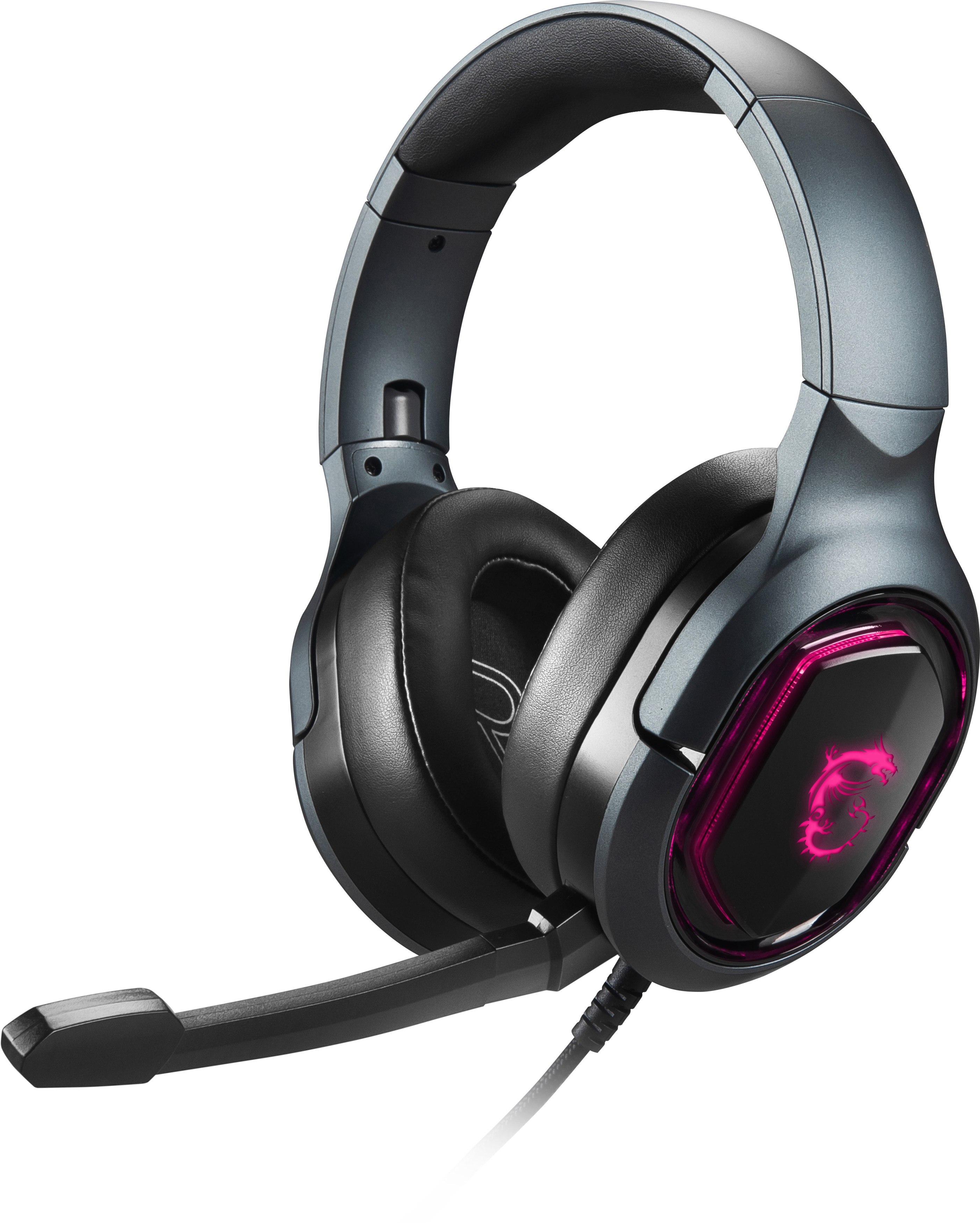 MSI Immerse GH50 Gaming Headset (kabelgebunden, 40 mm Neodym Driver, 20 Hz - 20 Khz, USB 2.0, schwarz, 300 Gramm, RGB)