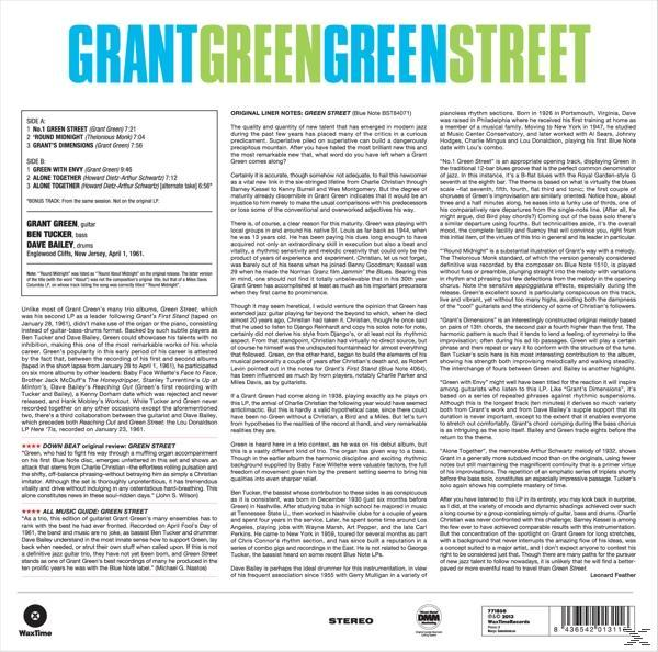 Album borító zöld szöveggel és fekete-fehér fotóval. A címe: Green Street.
