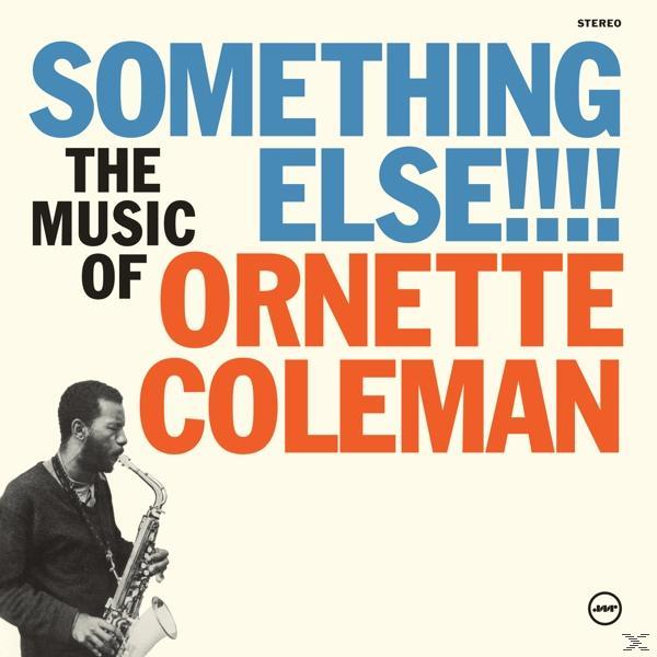 Album borító szöveggel: Something Else!!!! The Music of Ornette Coleman. Egy ember szaxofonozik.