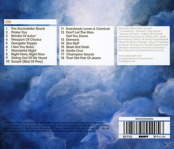 Album hátlapja számlistával és felhős égbolttal, bal oldalon szöveggel.