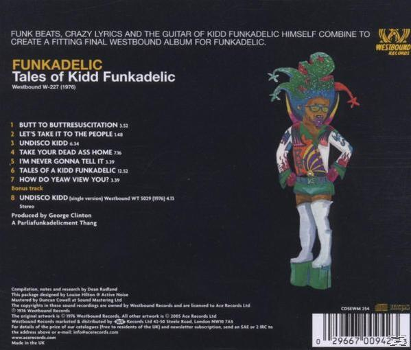 Album borító: Funkadelic, Tales of Kidd Funkadelic, rajzfilmfigurával.