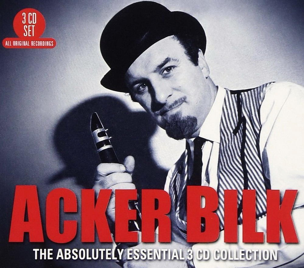 Album borító egy cilinderes férfival, klarinétot tart. A cím: Acker Bilk.