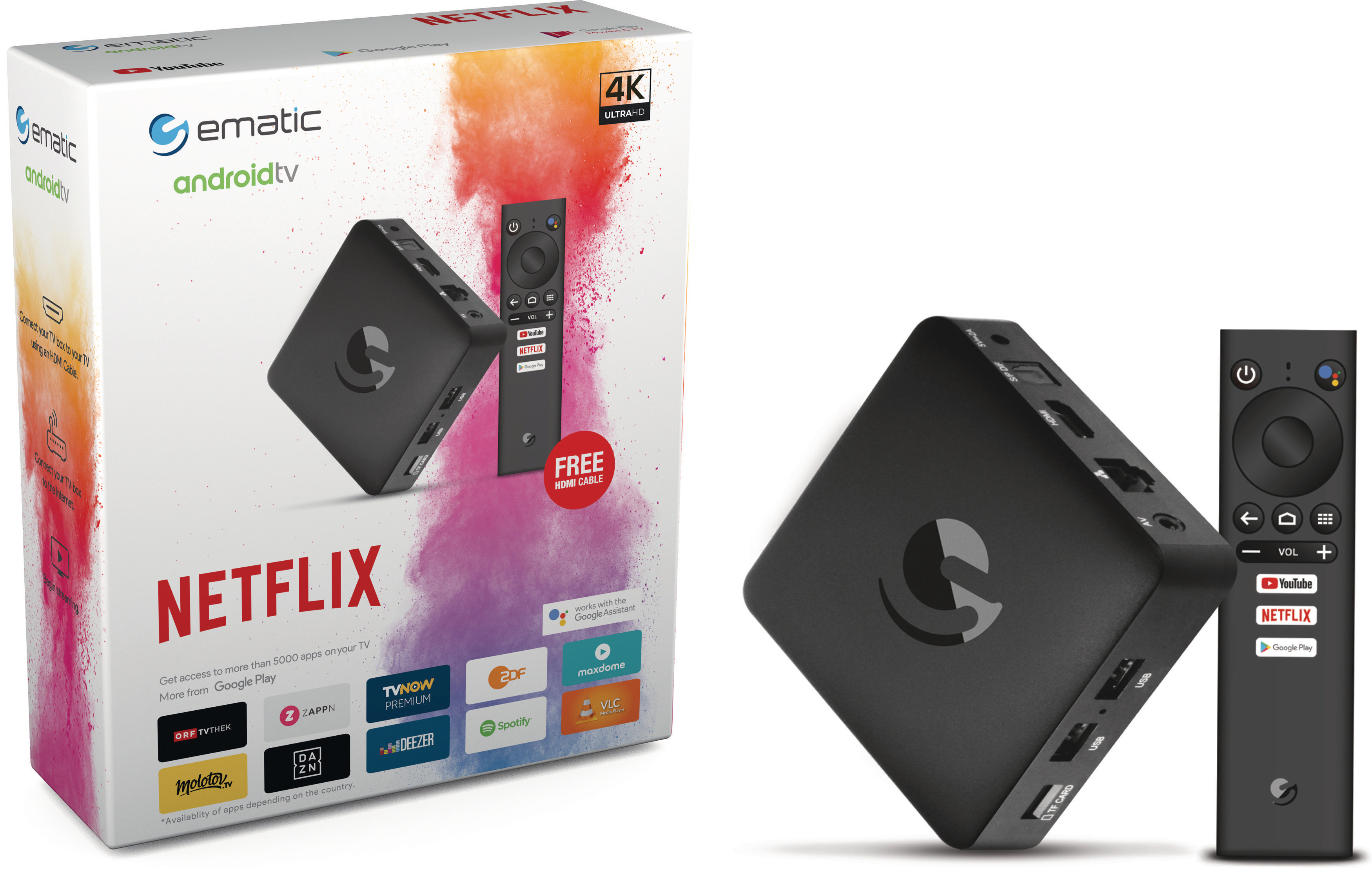 EMATIC SRT202 4K Android Streaming Box