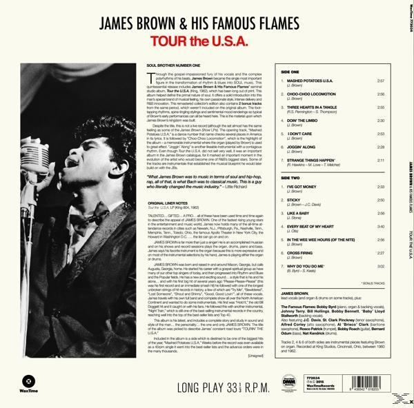Album borító James Brown képével a színpadon és a számlistával. Fekete-fehér fotó.