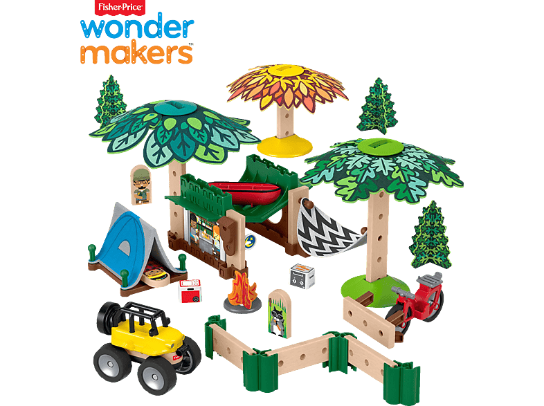 FISHER PRICE Wunder Werker Campingplatz, Baukasten, Konstruktions-Spielzeug Bausatz Mehrfarbig