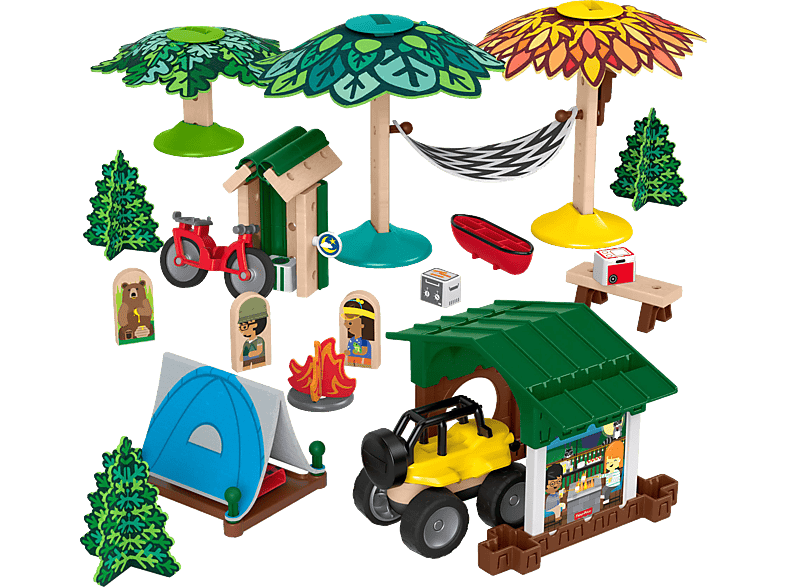 FISHER PRICE Wunder Werker Campingplatz, Baukasten, Konstruktions-Spielzeug Bausatz Mehrfarbig