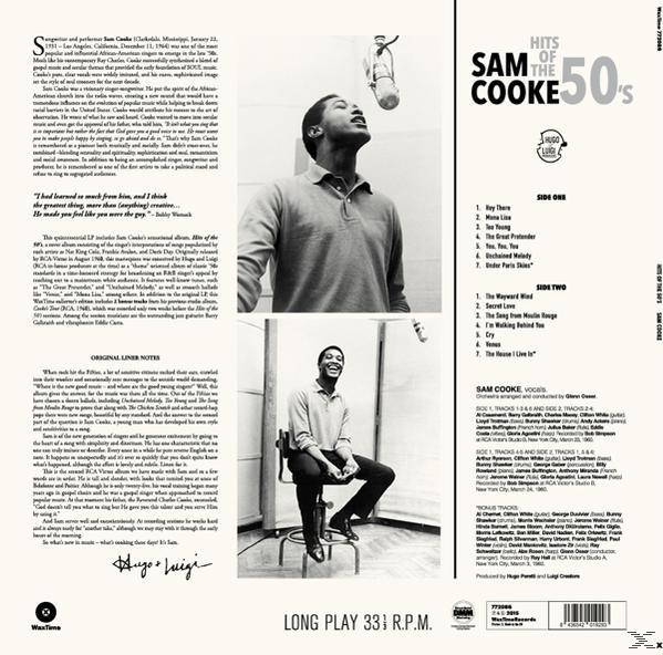 Album borító. Sam Cooke mikrofonba énekel. A szöveg felsorolja az album számait.