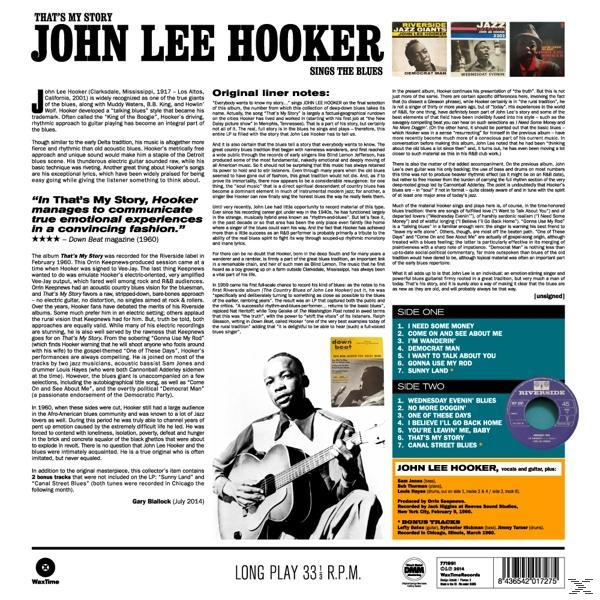 John Lee Hooker album borítója. Képet tartalmaz róla és a dalok listáját.