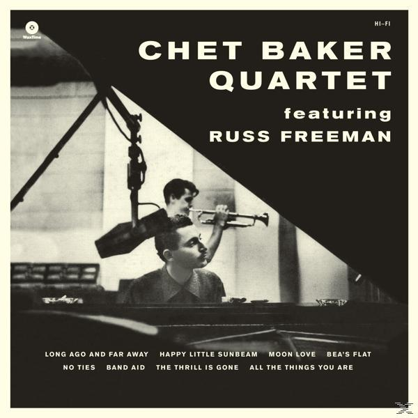 Album borító: Chet Baker Quartet featuring Russ Freeman. Kép zenészeket és szöveget mutat.