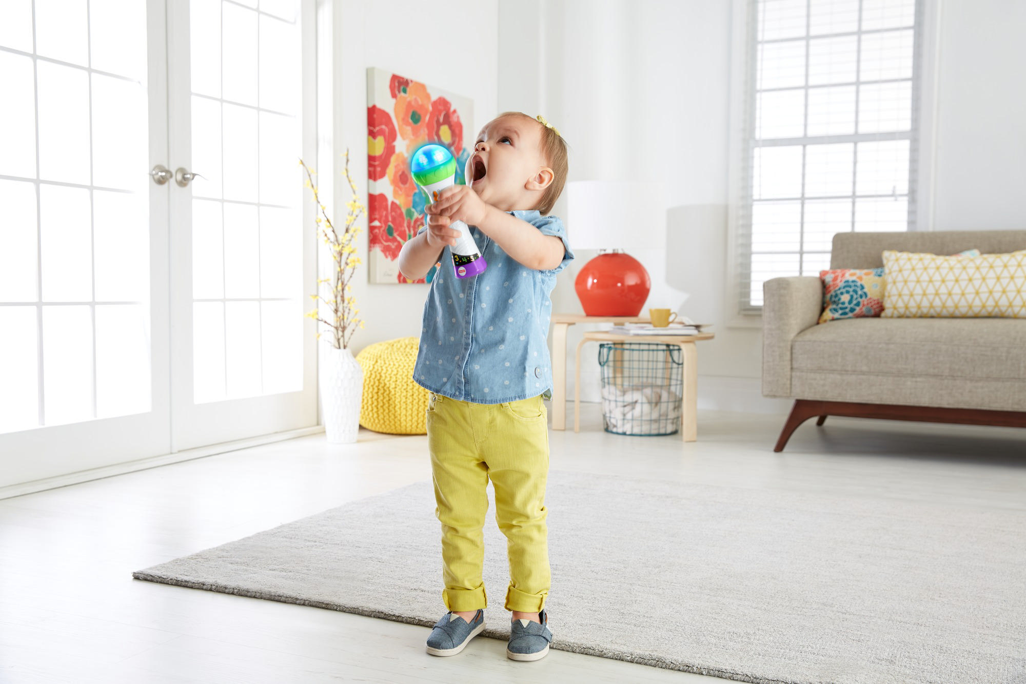 FISHER PRICE Lernspaß Mikrofon, Baby-Spielzeug, Kinder Mikrofon Lernspielzeug Mehrfarbig