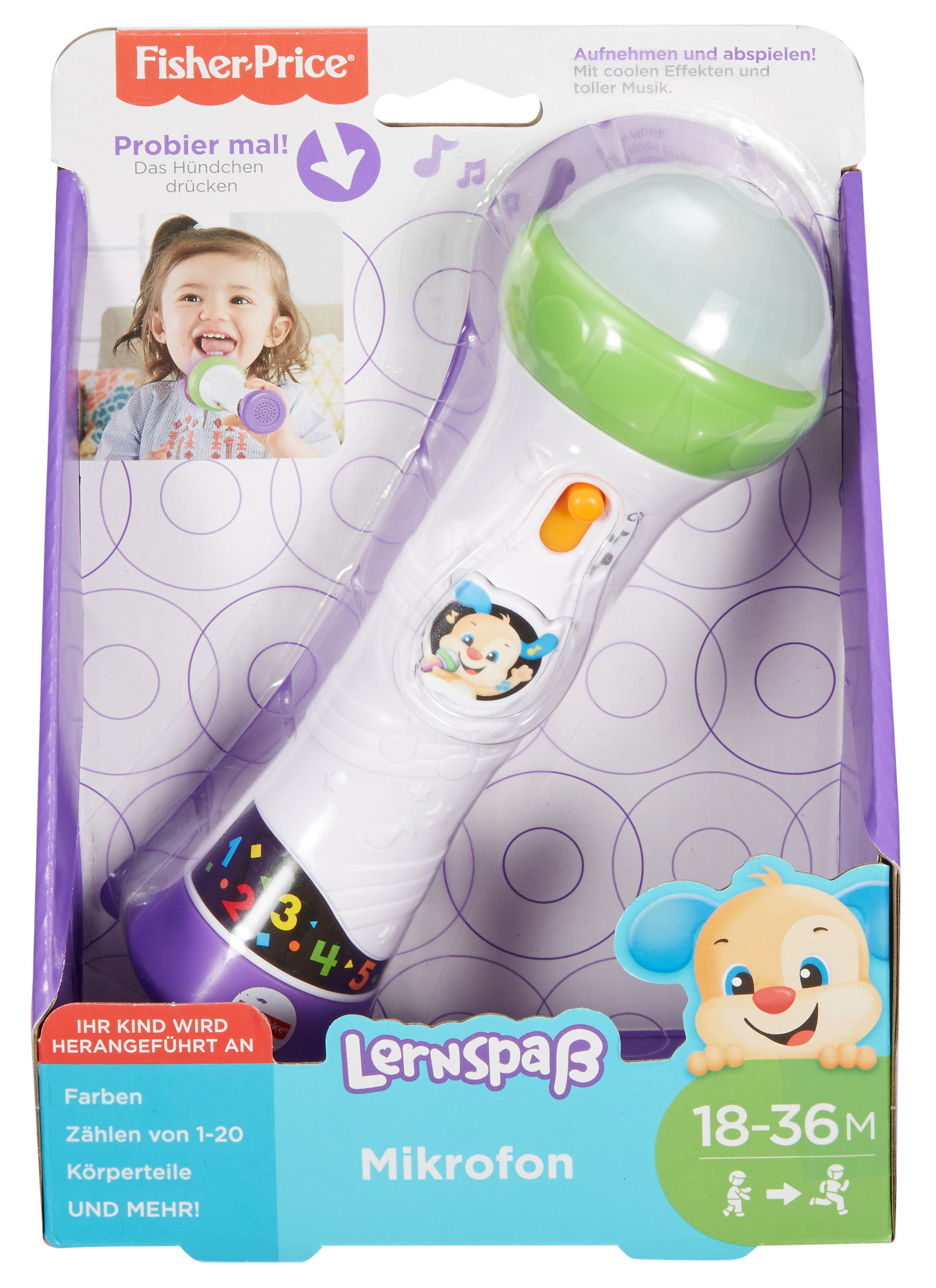 FISHER PRICE Lernspaß Mikrofon, Baby-Spielzeug, Kinder Mikrofon Lernspielzeug Mehrfarbig