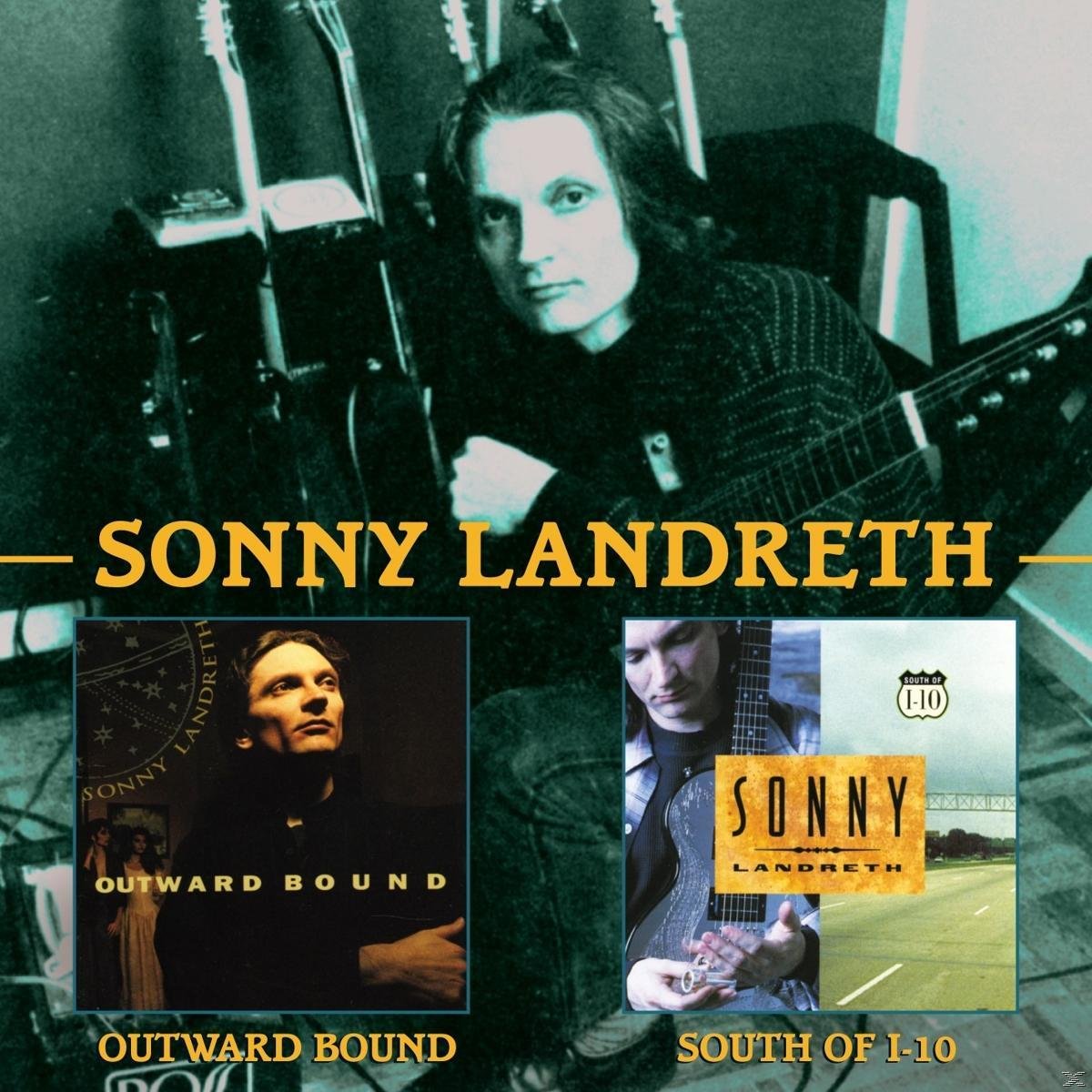 Sonny Landreth album borítója. Egy férfit gitárokkal, szöveggel és albumborítóval ábrázol.