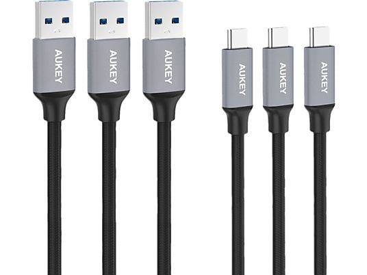 AUKEY CB-CMD1 - USB Kabel (Schwarz/Grau)