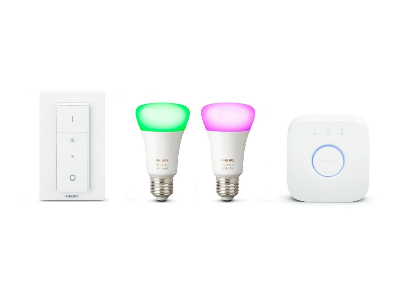 Kit de iluminación - Philips Hue White and Color E27, 2 bombillas, Hue, LED, Domótica, Bluetooth