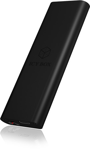ICY BOX ICY BOX Externes USB Type-C Gehäuse für M.2 SATA SSD Festplattengehäuse, extern, Schwarz