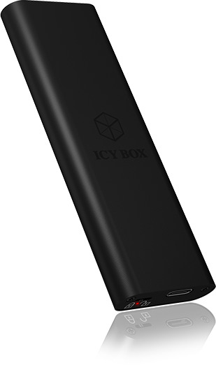 ICY BOX ICY BOX Externes USB Type-C Gehäuse für M.2 SATA SSD Festplattengehäuse, extern, Schwarz