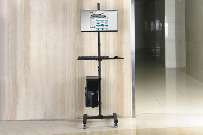 DIGITUS DA-90374 Mobiler Arbeitsplatz, max. 32 Zoll, rotierbar, Neigbar, Schwarz