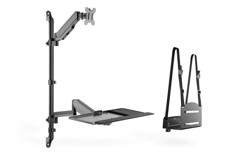 DIGITUS DA-90372 Wandhalterung, max. 32 Zoll, Schwenkbar, Neigbar, rotierbar, Weiß