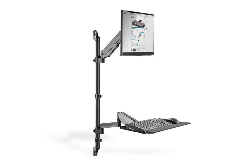 DIGITUS DA-90372 Wandhalterung, max. 32 Zoll, Schwenkbar, Neigbar, rotierbar, Weiß