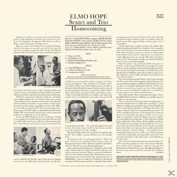 Elmo Sextet Hope - Homecoming!  - (Vinyl)