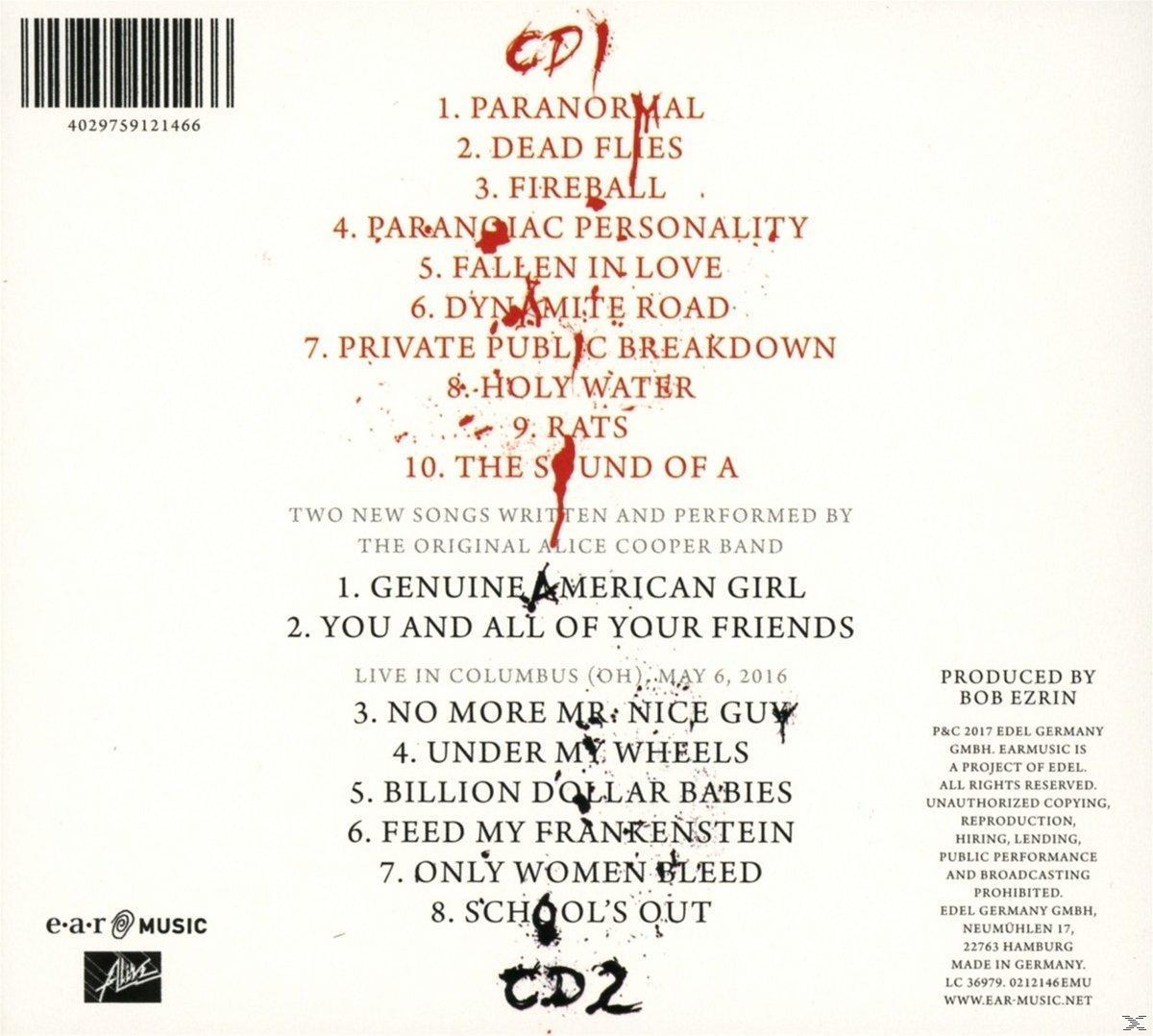Album-Rückseite mit Trackliste und Text.