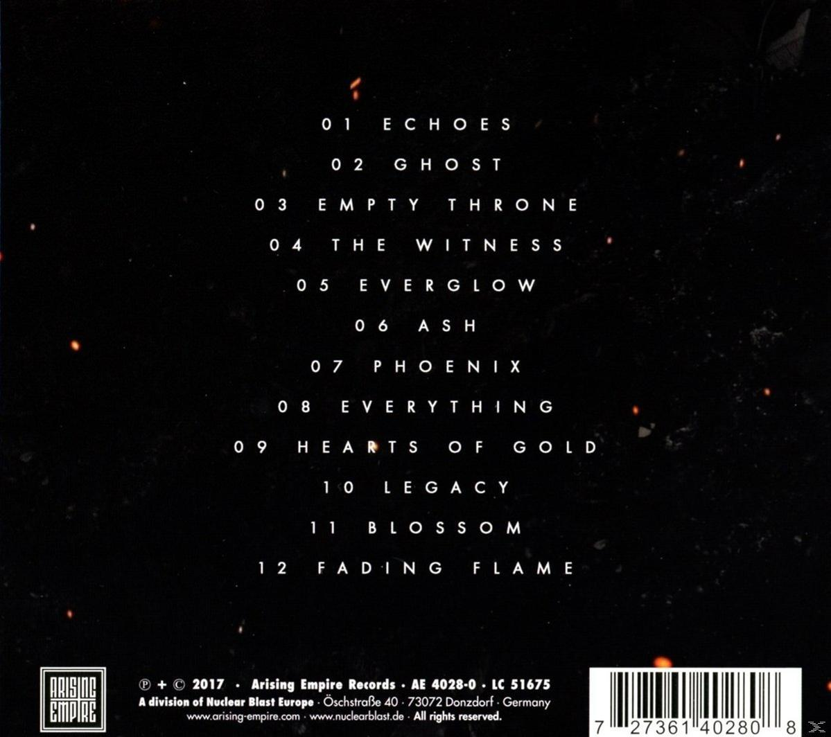 Titelliste des Albums in weißer Schrift auf schwarzem Hintergrund. Enthält Songtitel und Nummern.
