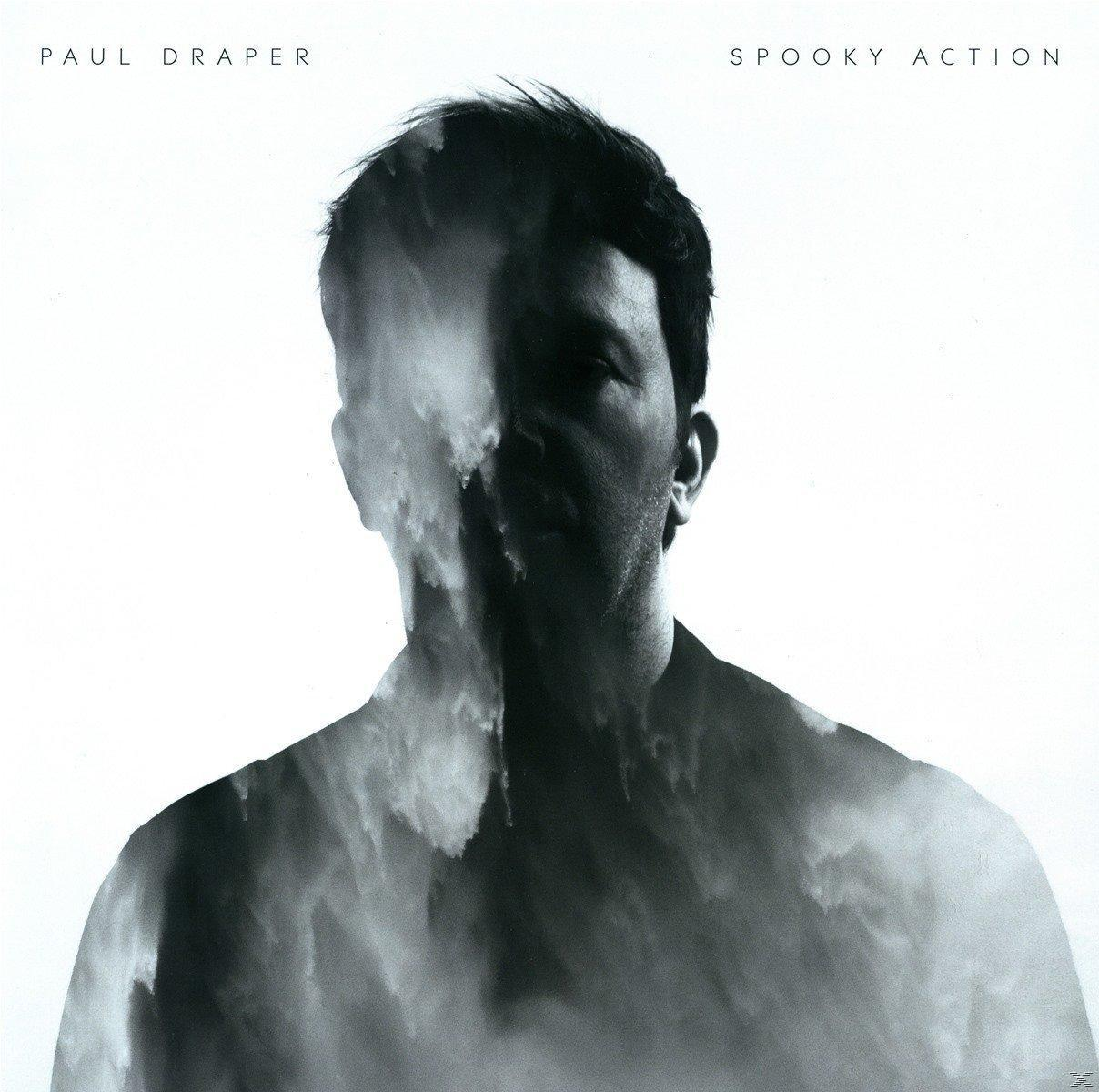 Albumcover: Paul Draper, Gesicht durch rauchähnlichen Effekt verdeckt, weißer Hintergrund.