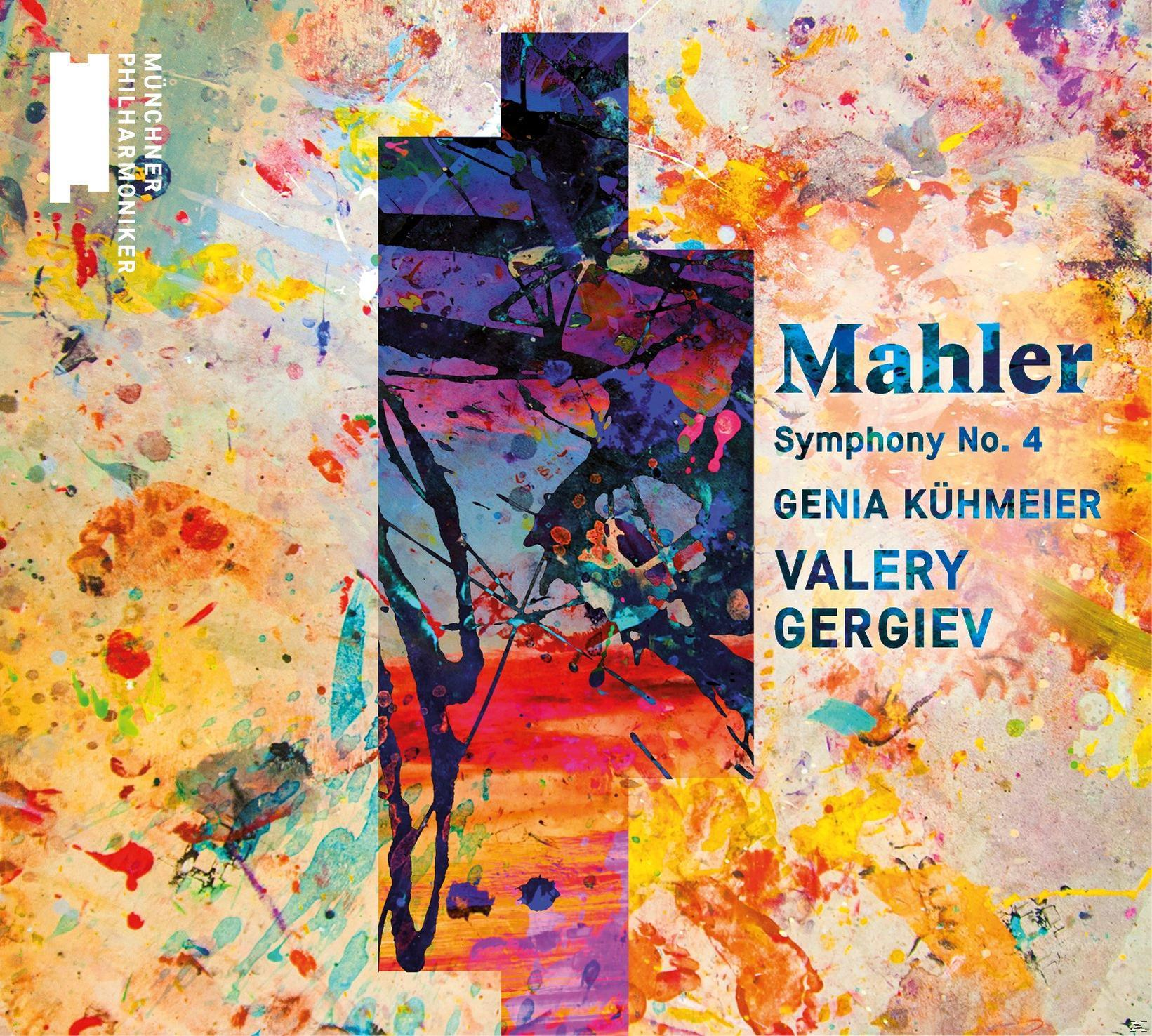 Albumcover mit farbenfrohem abstraktem Gemälde. Titel: Mahler Sinfonie Nr. 4.