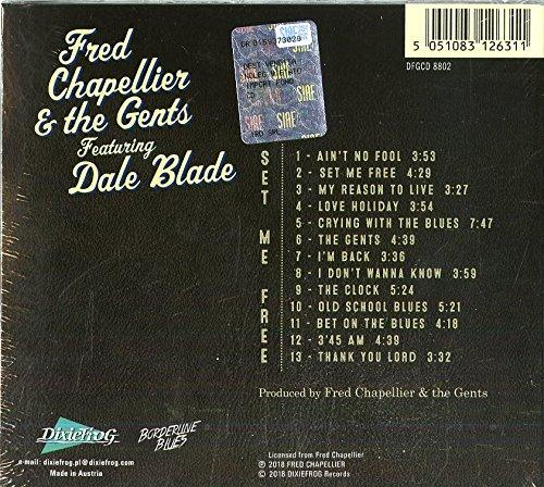 Rückseite der CD-Hülle mit Titelliste für Fred Chapellier & the Gents featuring Dale Blade.