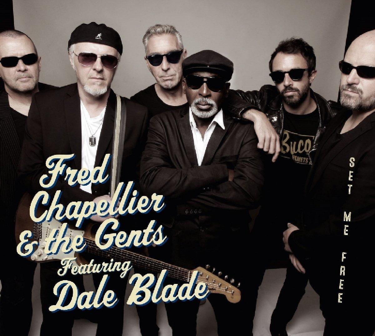 Albumcover, eine Gruppe von Männern, einige mit Sonnenbrille, halten Gitarren.