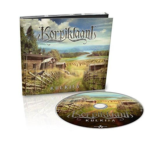 CD und Hülle mit Landschaftskunst. Ein Holzhaus und ein Zaun sind im Vordergrund, mit einem Fluss im Hintergrund.