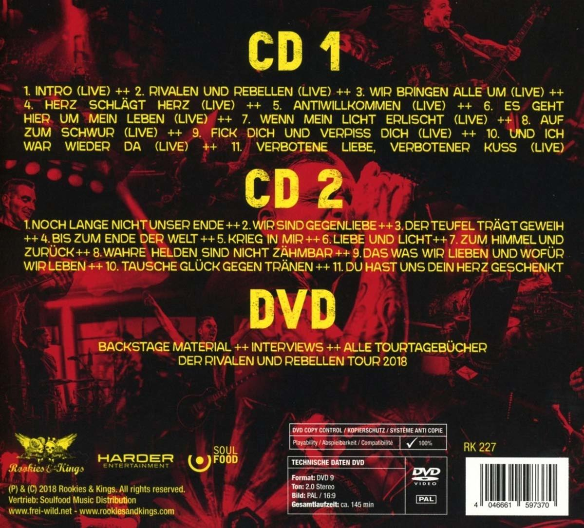CD-Cover mit handgeschriebenen Songtiteln, einer Stern-Grafik und einem rot-schwarzen Farbschema.