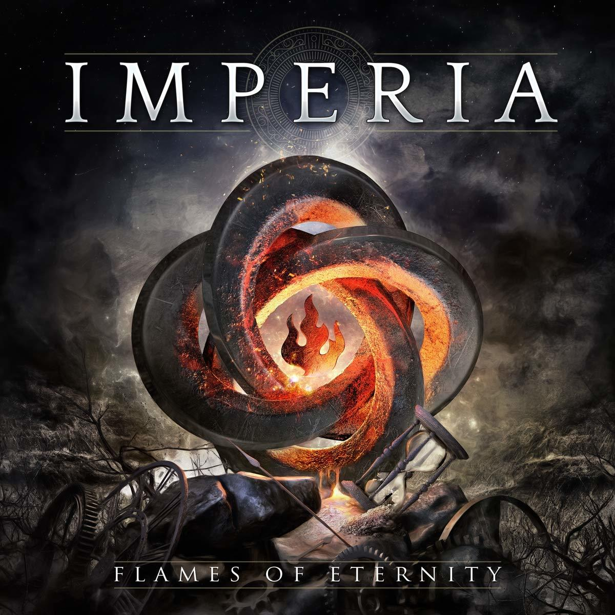 Albumcover mit einem brennenden Knoten. Der Bandname ist IMPERIA und der Titel.
