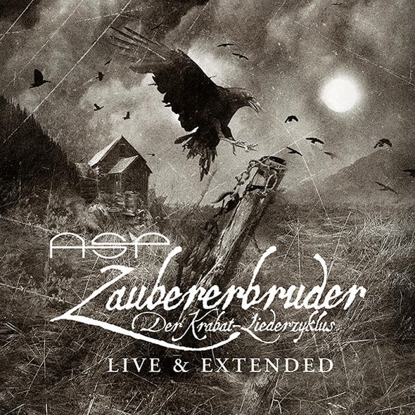 Albumcover mit einer Krähe, einem Haus und den Worten "ASA Zaubererbruder" auf dunklem, sepiafarbenem Hintergrund.