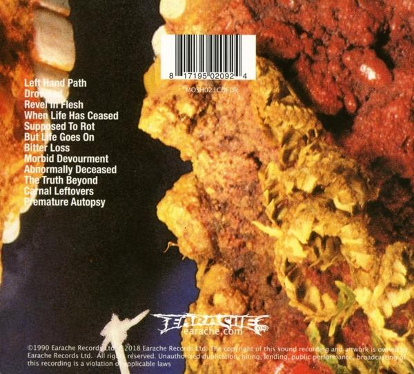 CD-Cover mit abstraktem Hintergrund und einer Liste von Songs.