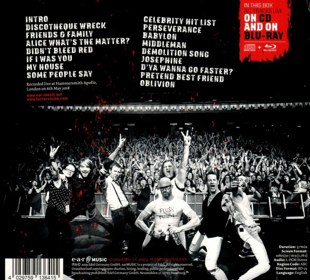 Auf CD und auf Blu-ray Albumcover mit Menschenmenge und Band.